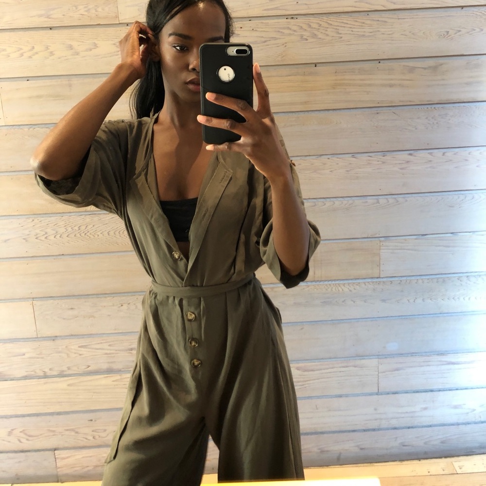 Green jumpsuit
